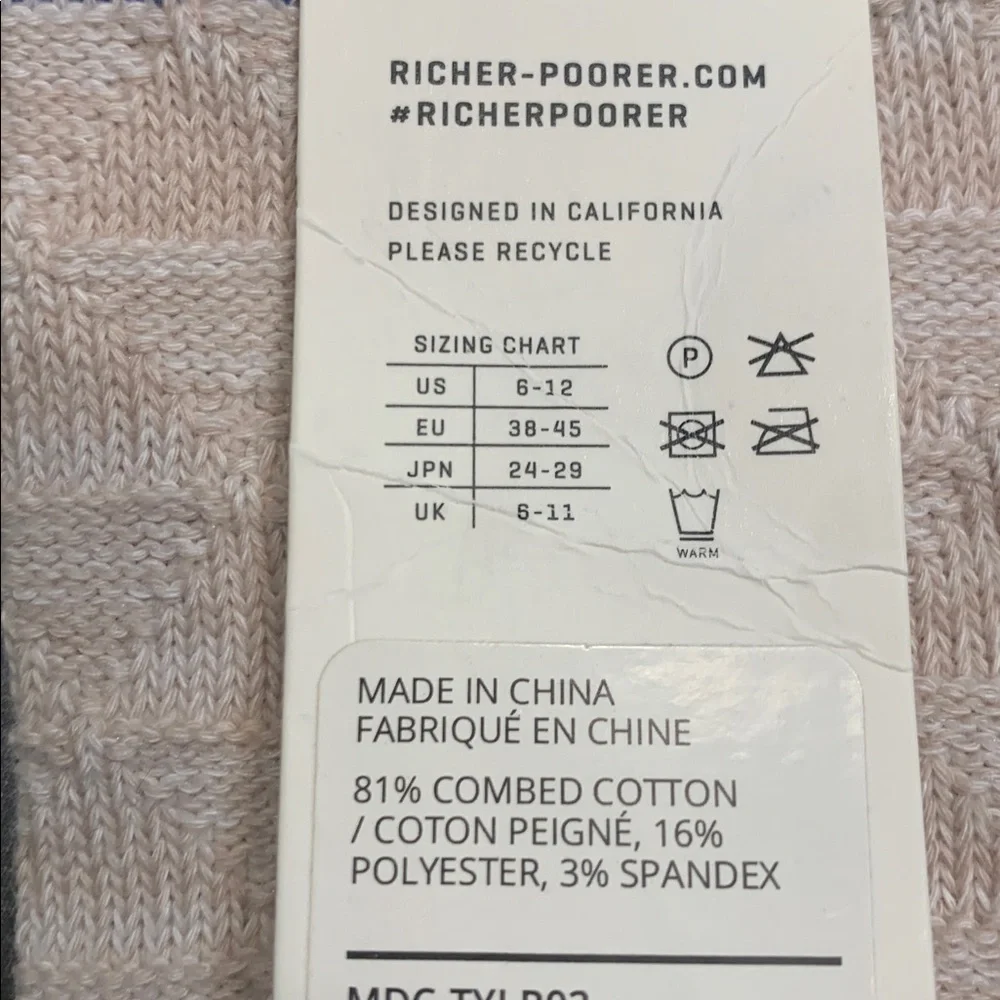 🌹Richer Poorer • New Men' Blue and Cream Double Knit Casual Socks! Cool Daddy!!